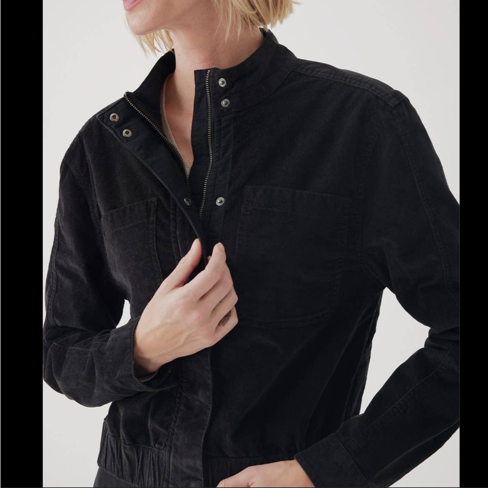 PACT Sustainable Corduroy Bomber‎ Jacket Size Small NWOT Black Streetwear